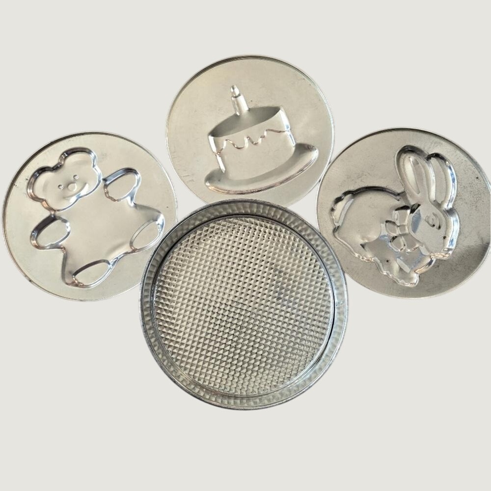 Cake Springform Pan Insert Set Cute Animals Teddy Bear Bunny Birthday Vintage